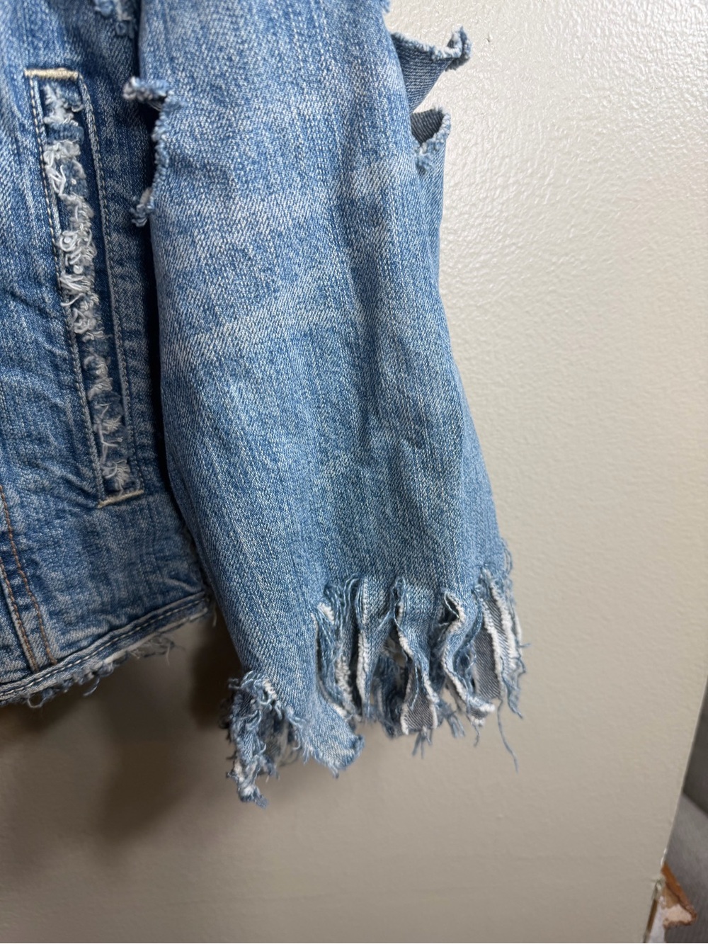 Custom Handmade Distressed Levi's Denim Trucker Jacket L Grunge Punk - Picture 4 of 16